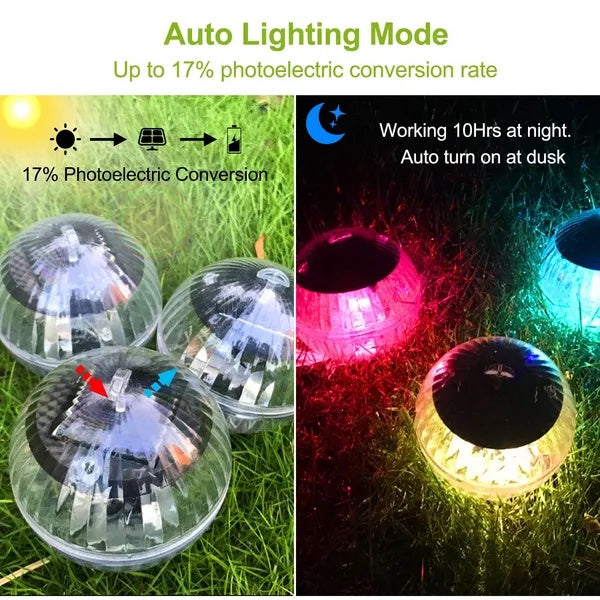 Solar LED Floating Lights IP65 Waterproof Garden Pool 7 Color