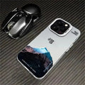 Snow Mountain Landscape Sunset Plating Matte Hard Phone Case For IPhone 16 15 14 13 12 11 Pro Funda Case Cover Bumber Shell